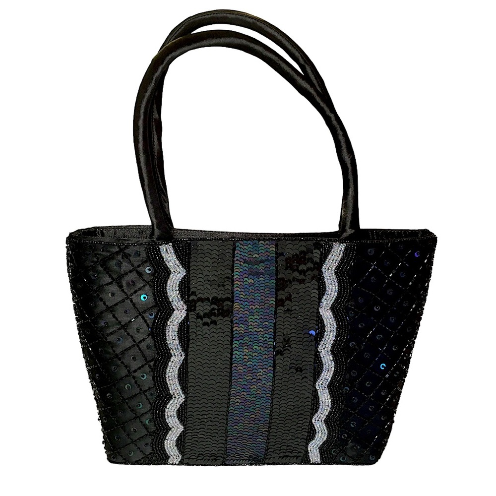 Jet Black Satin Bag